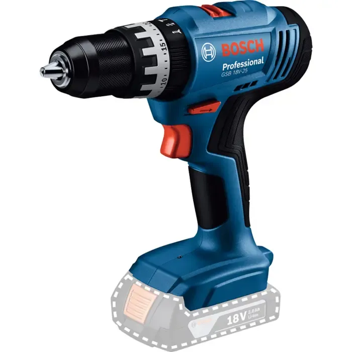 bosch powertools cordless impact drill gsb 18v-25 professional solo, 18 volts (blue/black, without battery and charger) - slika 1