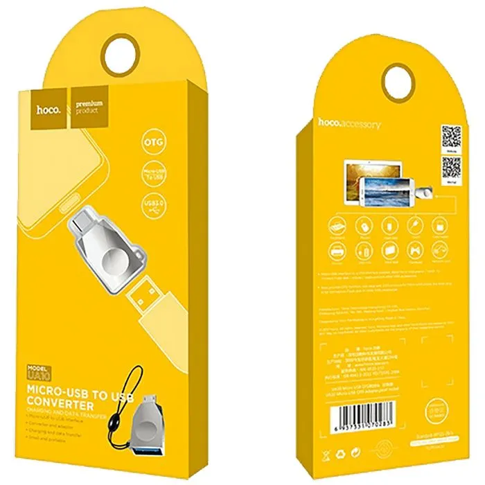 hoco. adapter micro usb na usb, otg - ua10 micro-usb to usb - slika 2