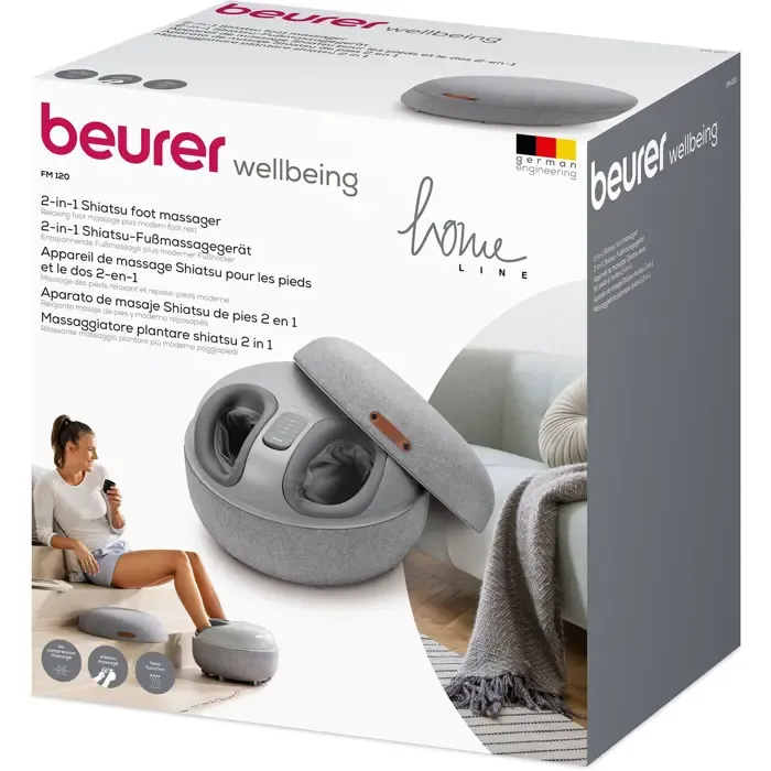beurer fm 120 2-in-1 shiatsu foot massager (grey) - slika 5