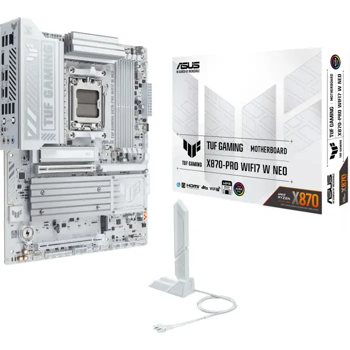 asus tuf gaming x870-pro wifi7 w neo (white) - am5 - slika 1