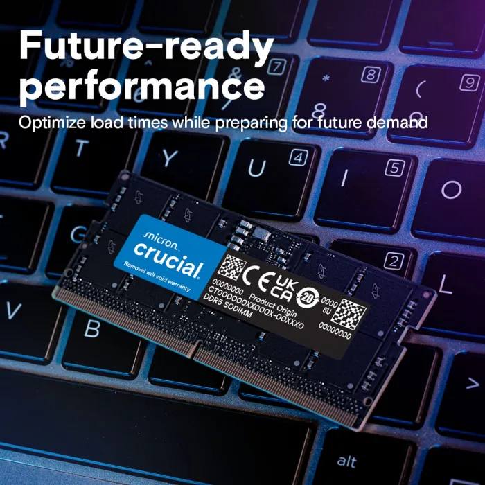 crucial 24gb kit (2x12gb) ddr5-5600 sodimm cl46, 1.1v - slika 3