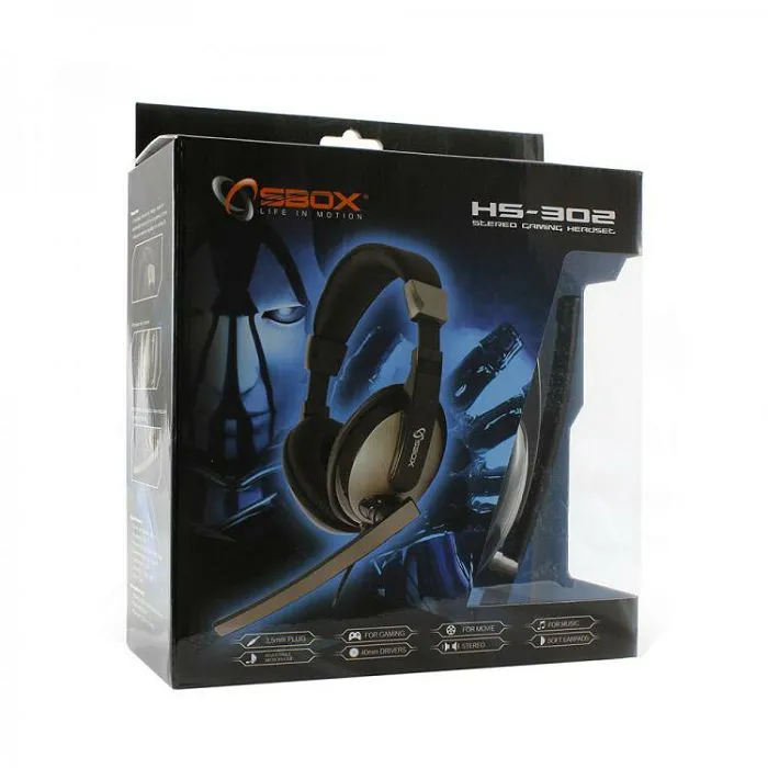 sbox on-ear slušalice s mikrofonom hs-302 crne - slika 4