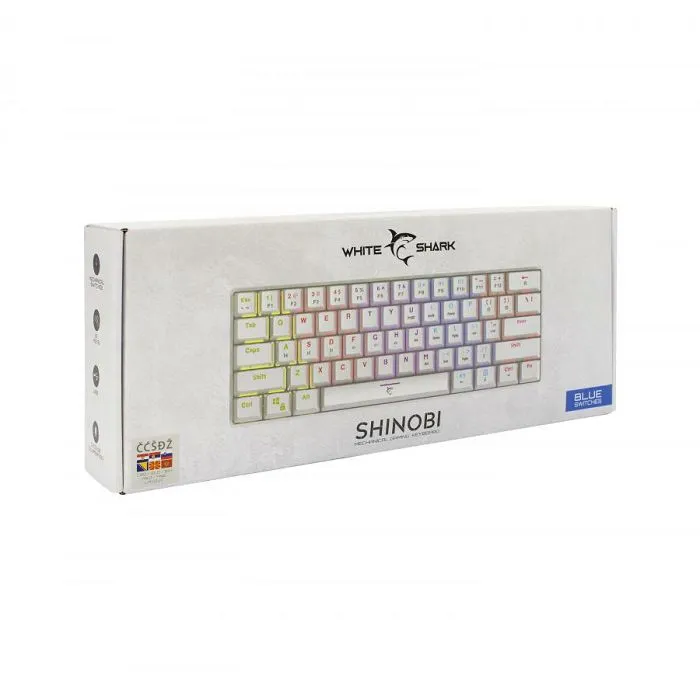 WHITE SHARK gaming mehanička tipkovnica GK-2022 SHINOBI bijela / plavi sw - Strmec, Sveta Nedelja