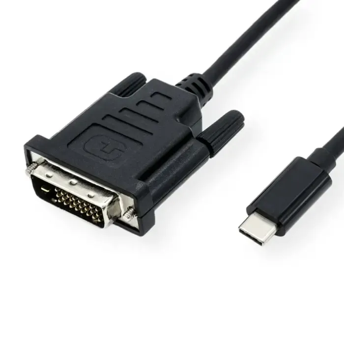 roline value usb-c - dvi kabel, m/m, 2.0m, crni - slika 3
