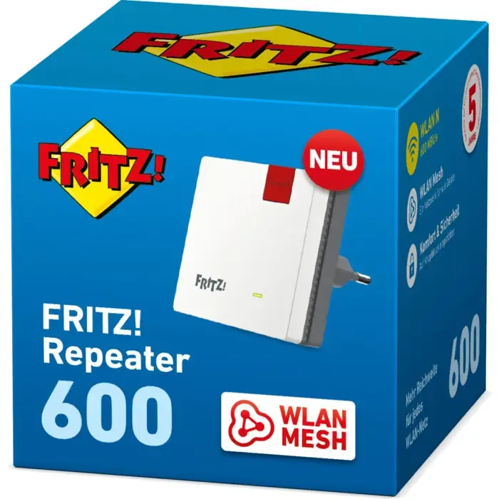 avm fritz! repeater 600 (wlan n up to 600 mbps (2.4 ghz), wlan mesh, wps, compact design, german-language version) - slika 3