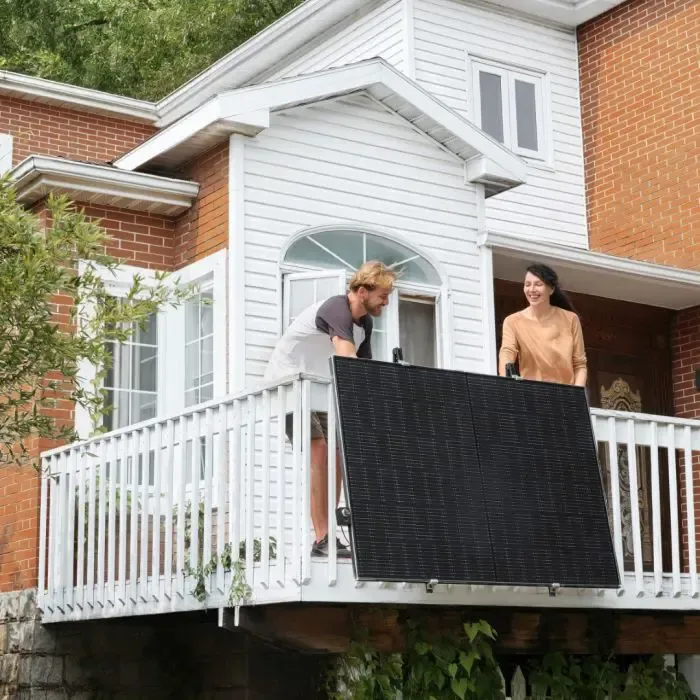 ecoflow set for mounting a 400w or 100w solar panel on a balcony railing. - slika 4