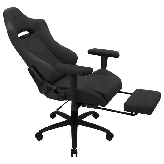 aerocool royalashbk premium ergonomic gaming chair legrests aeroweave technology black - slika 3