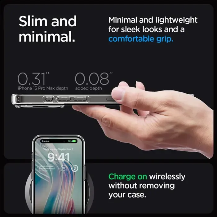 spigen crystal hybrid, zaštitna maska za telefon, prozirna - iphone 15 pro max (acs06446) - slika 5