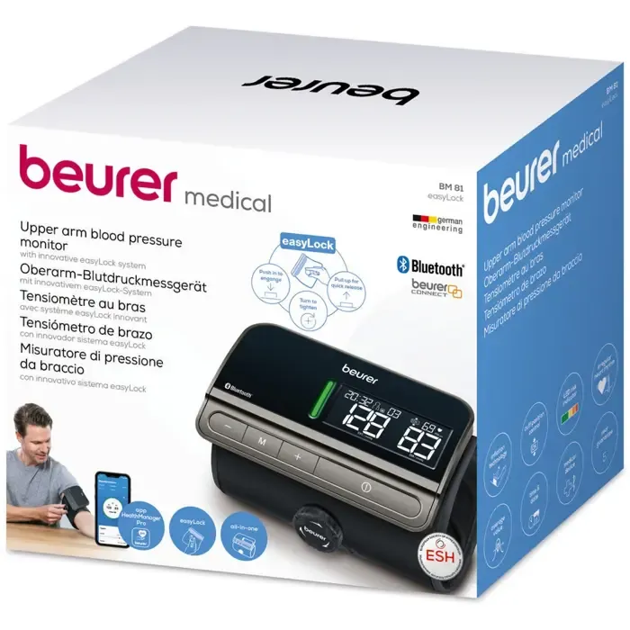 beurer blood pressure monitor bm81 black/grey - easylock, bloodoth - slika 5