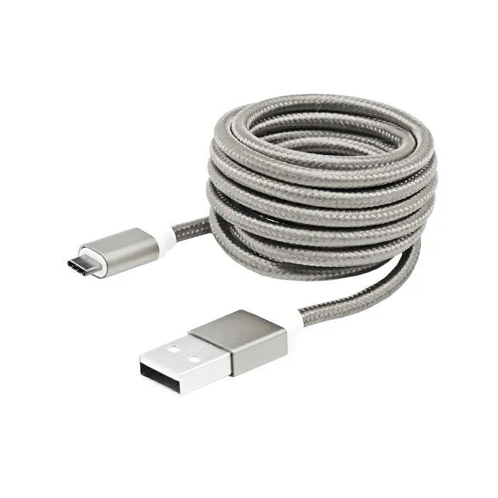 bit force presvučeni kabel usb a-usb c m/m 1,5m bijeli - slika 1
