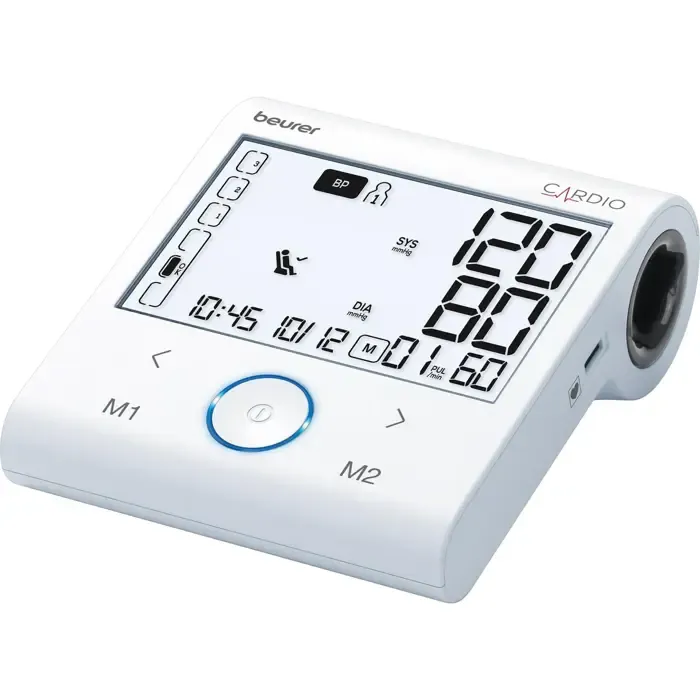 beurer bm 96 cardio with ecg function, blood pressure monitor (white/grey) - slika 5