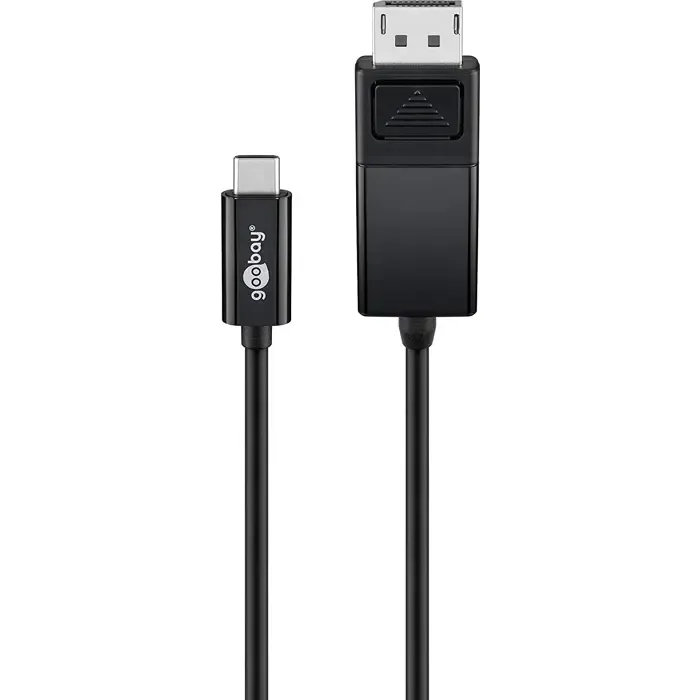 goobay usb adapter cable, usb-c connector > displayport connector (black, 1.2 meters, 4k 60hz) - slika 3