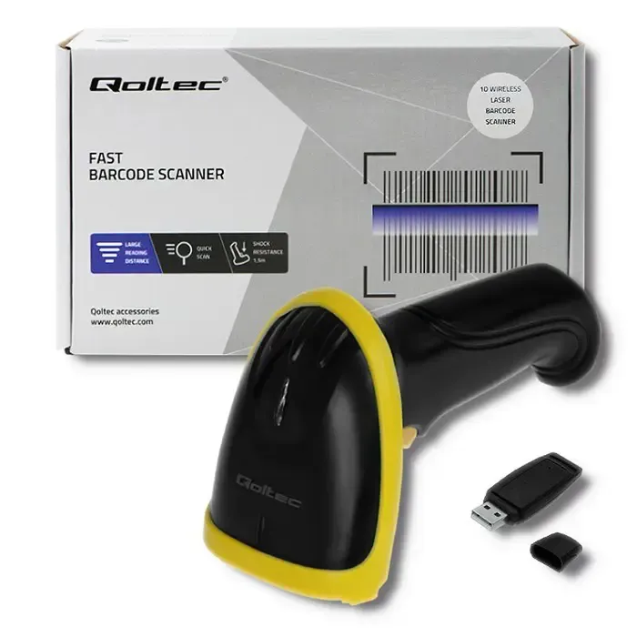 qoltec 50862 wireless laser barcode scanner 1d | 2.4ghz - slika 2