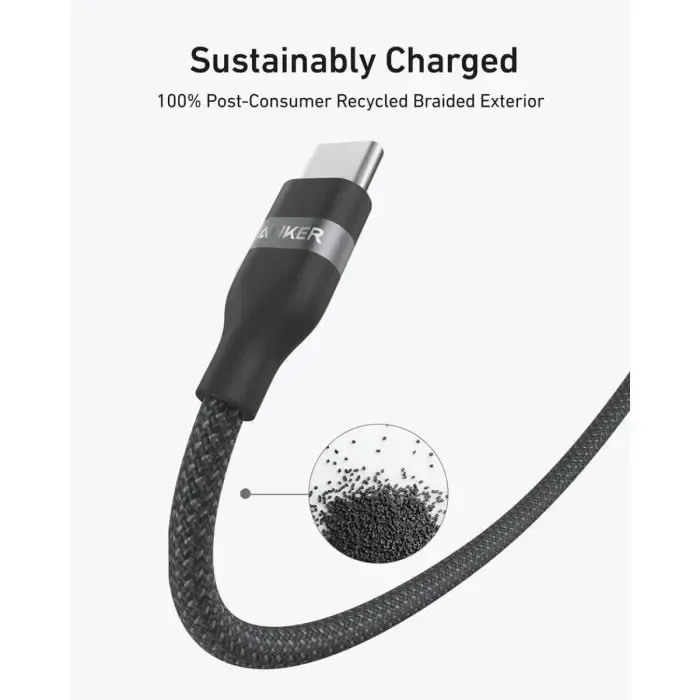 anker pleteni usb-c na usb-c kabel 240 w, 0,9m, črn - slika 4