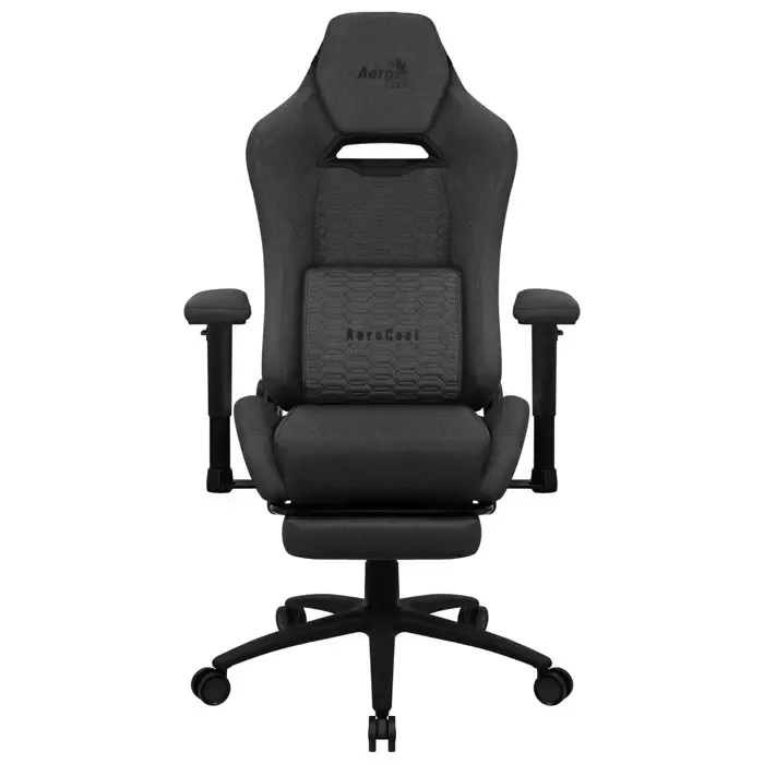 aerocool royalashbk premium ergonomic gaming chair legrests aeroweave technology black - slika 2