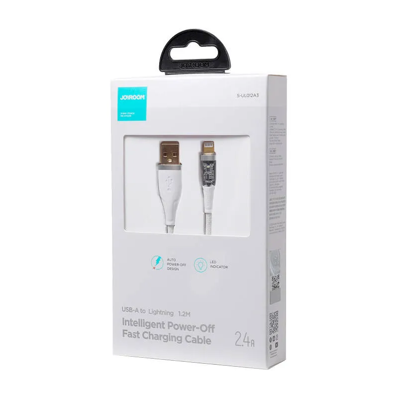 cable to usb-a / lightning / 2.4a / 1.2m joyroom s-ul012a3 (white) - slika 2