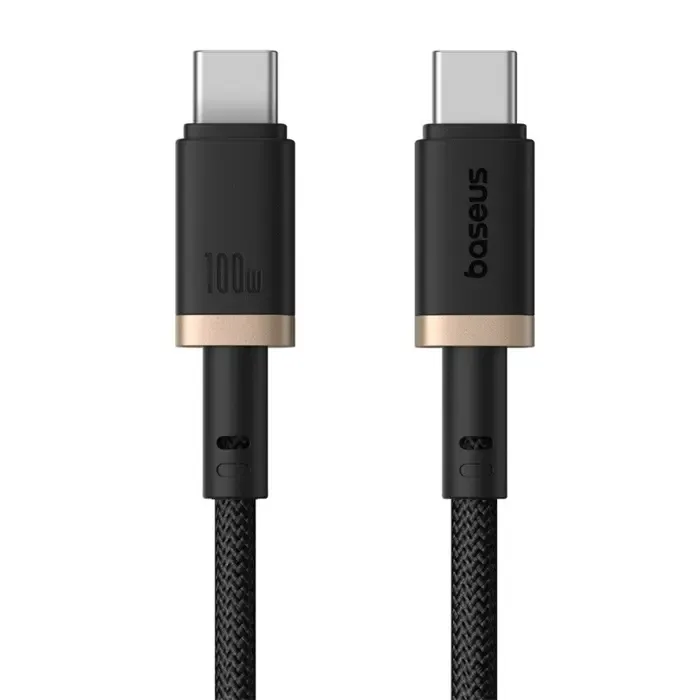baseus dura type c to type c 100 w fast charging cable 1 m black, gold - slika 4