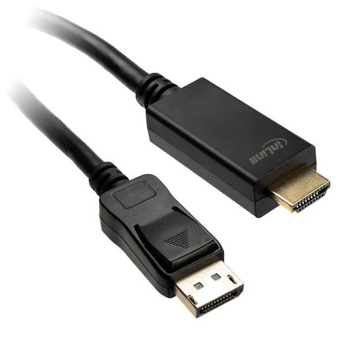 inline displayport to hdmi converter cable, 4k/60hz, black - 5m 17185i - slika 1