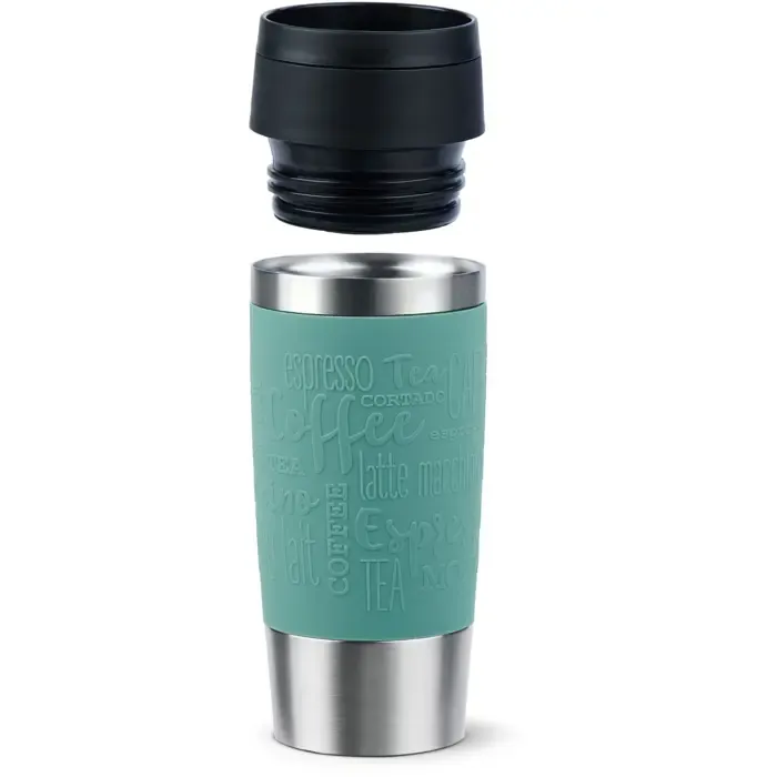 emsa travel mug classic thermal mug (petrol/stainless steel, 0.36 liters) - slika 2