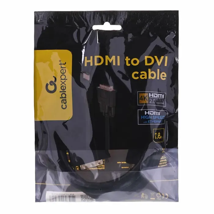 gembird 1.8m, hdmi/dvi, m/m dvi-d black - slika 3