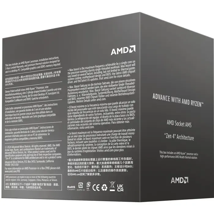 amd ryzen 7 8700f - socket am5 - processor (boxed version) - slika 4