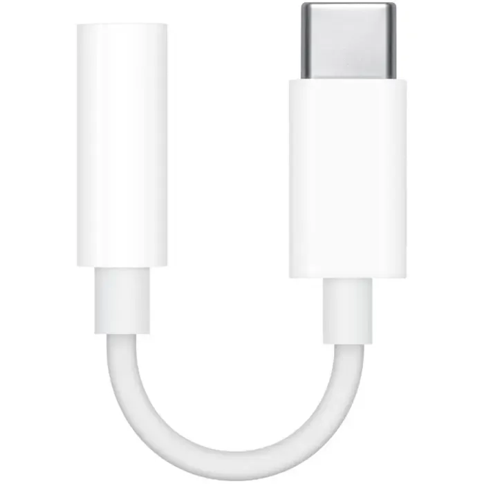 apple usb headphone adapter, usb-c plug > 3.5mm jack socket (white, for headphones) - slika 2