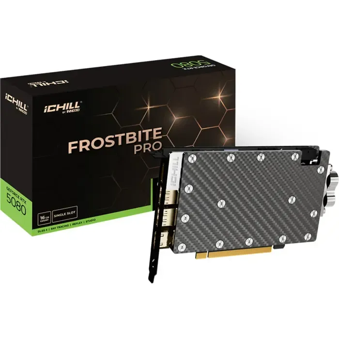 inno3d geforce rtx 5080 ichill frostbite pro, graphics card dlss 4, 3x displayport, 1x hdmi 2.1 - slika 1