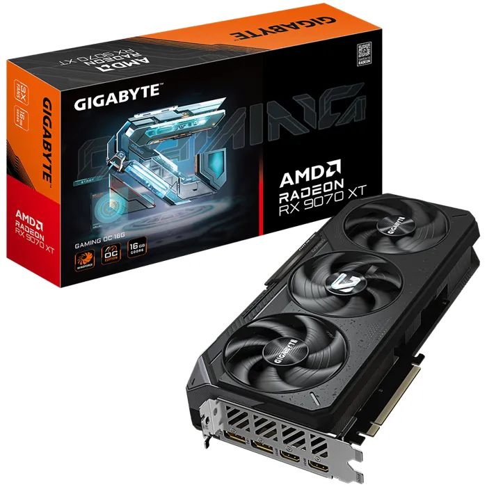 gigabyte video card amd radeon rx 9070 xt gaming oc 16g, 16gb gddr6, pci-e 5.0, 2xdp, 2xhdmi - slika 2