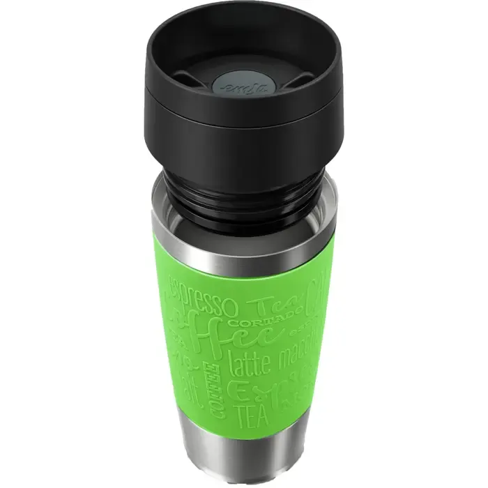 emsa travel mug classic thermal mug (lime/stainless steel, 0.36 liters) - slika 2