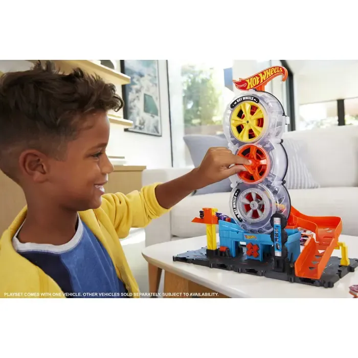hot wheels racing tire workshop hdp02 mattel kit - slika 2