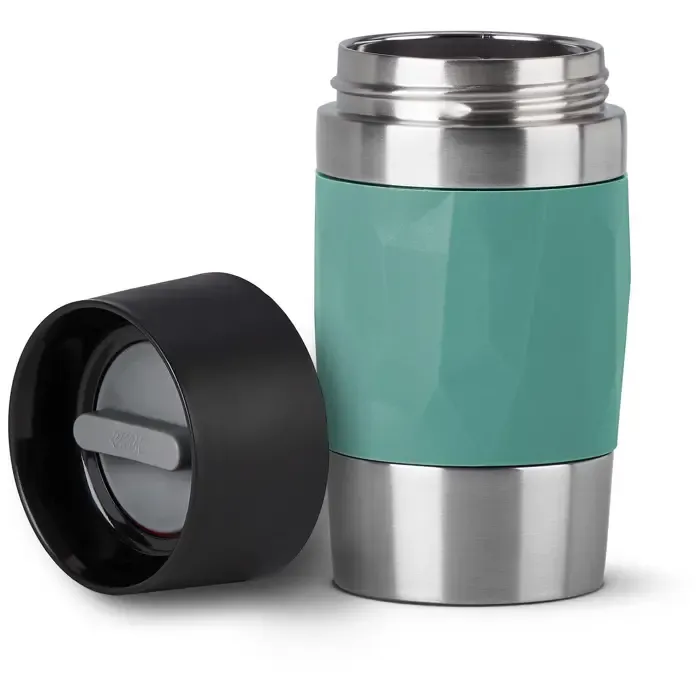 emsa travel mug compact thermal mug (petrol/stainless steel, 0.3 liters, screw cap) - slika 2