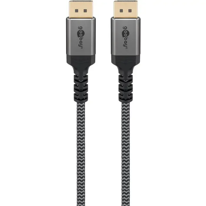goobay plus displayport 2.0/2.1 cable, 16k @ 60hz, 80 gbit/s (gray, 3 meters) - slika 3