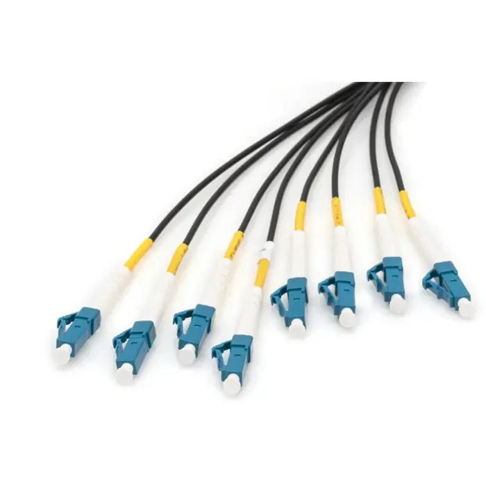 digitus fiber optic universal breakout cable, duplex, lc/upc connector, single mode os2 (black, 50 meters, pre-assembled) - slika 4