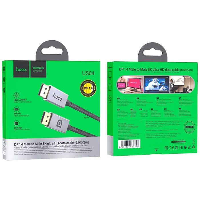 hoco. kabl display port na display port, us04, 2 met - us04 2m - slika 2