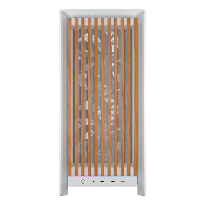 corsair frame 5000d wood rs midi tower walnut, white - slika 2