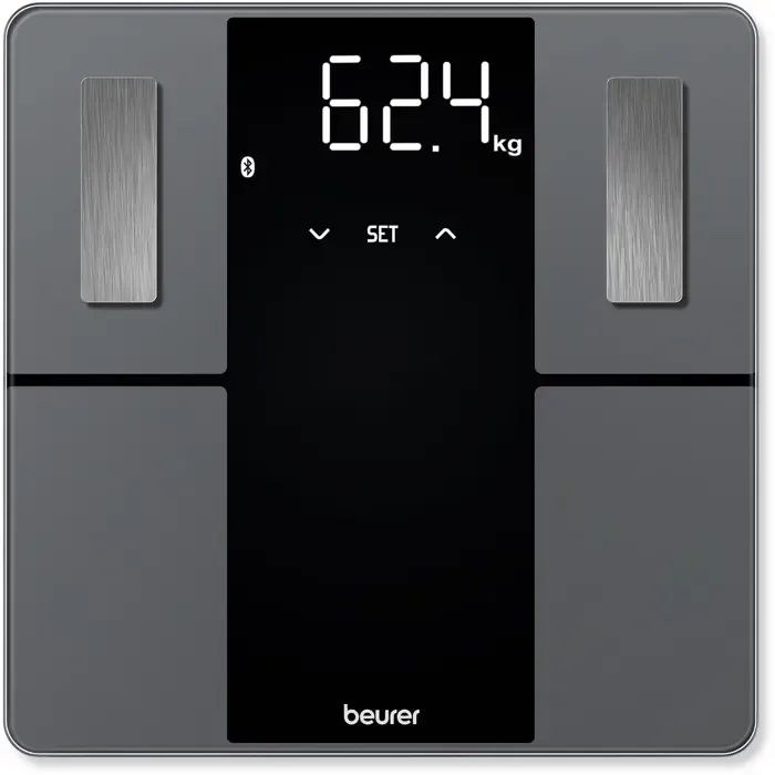 beurer diagnostic scale bf 500 super black edition (grey/black, bluetooth) - slika 2
