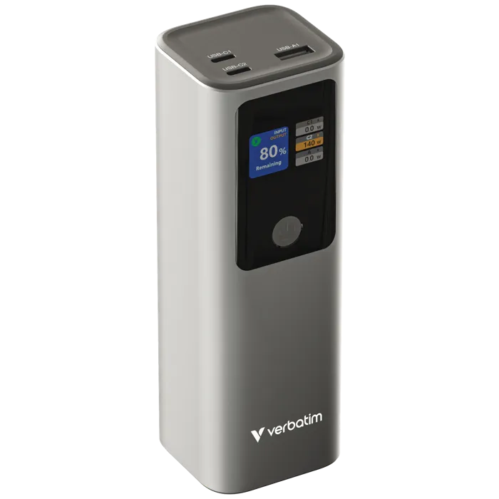 verbatim powerbank 27000 mah charge n go 183w max, dual usb-c® port, 1xusb-a, smart digital tft display - slika 4