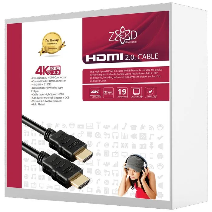 zed electronic hdmi 2.0 kabl, 4k, dužina 15,0 met. - hdmi-4k/15 - slika 2