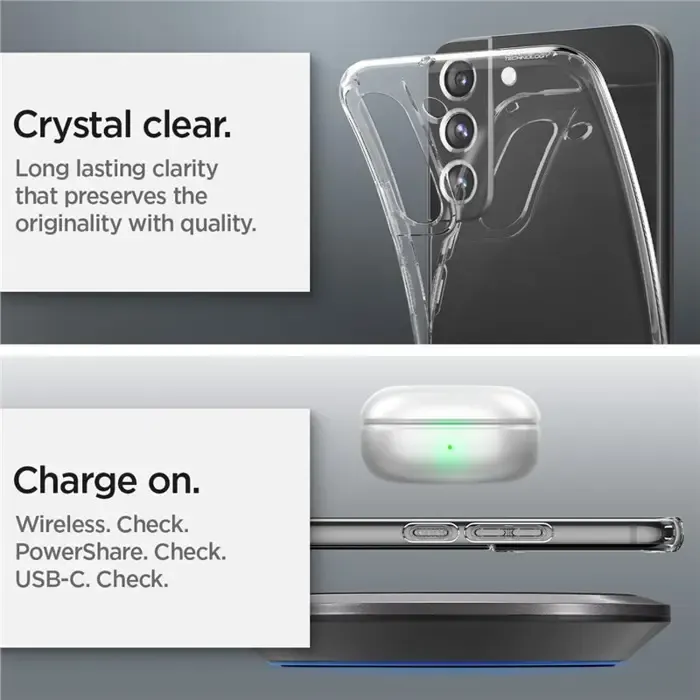 spigen liquid crystal, zaštitna maska za telefon, prozirna - samsung galaxy s22 - slika 5