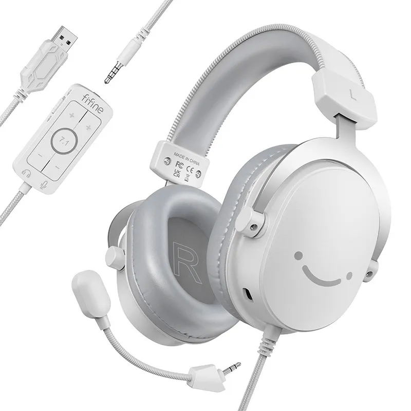 fifine h9w gaming headphones (white) - slika 2