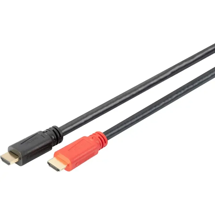 digitus hdmi high speed cable, with amplifier (black/red, 15 meters) - slika 1