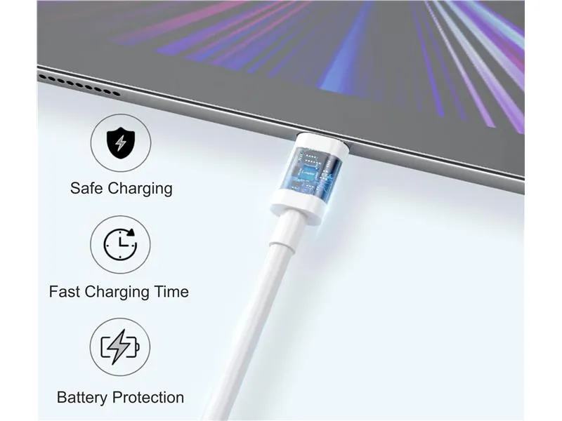 ipeax kabel tpu usb-c/usb-c 1m, 60w, 3a, usb 2.0 ultra otporan, bijeli - 03090070 - slika 1