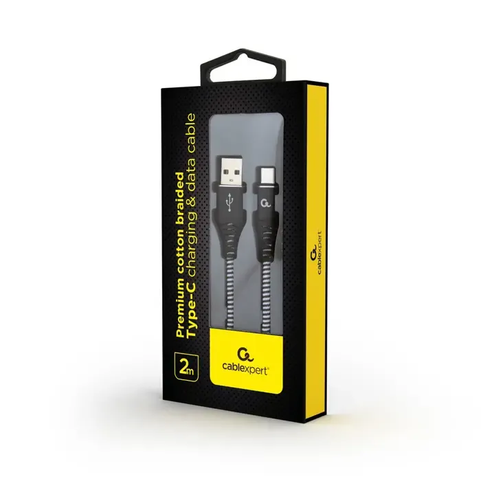 gembird cc-usb2b-amcm-2m-bw usb cable usb 2.0 usb a usb c black, white - slika 2