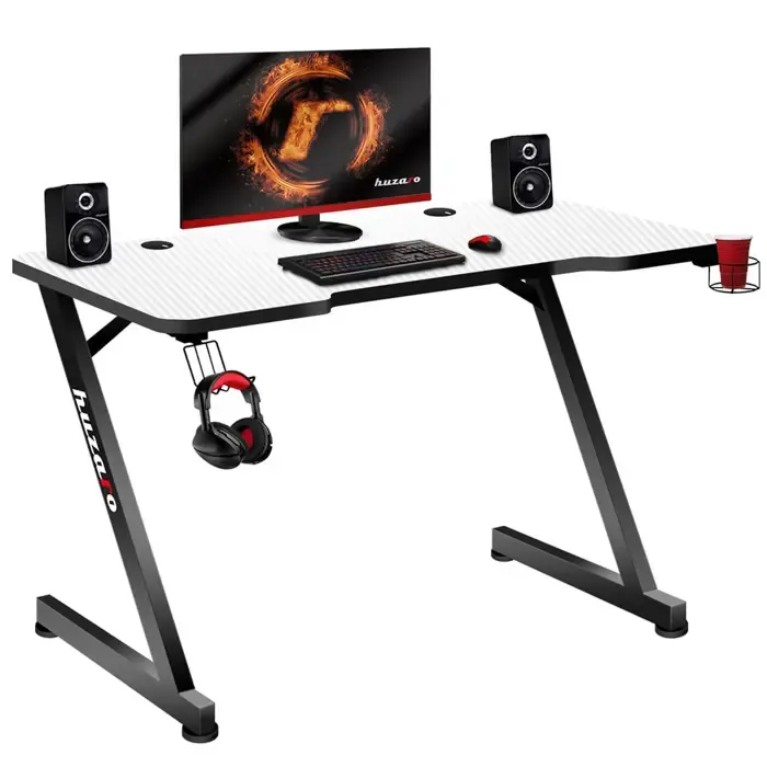 gaming desk huzaro hero 2.5 white - slika 1