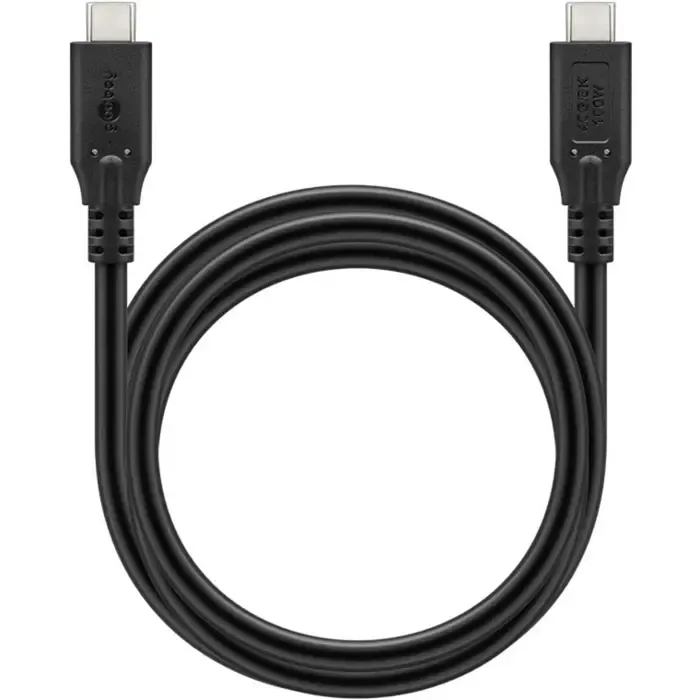 goobay usb4 gen 3x2 cable, usb-c plug > usb-c plug, 40gbit/s (black, 2 meters, pd, charging with up to 100 watts) - slika 4
