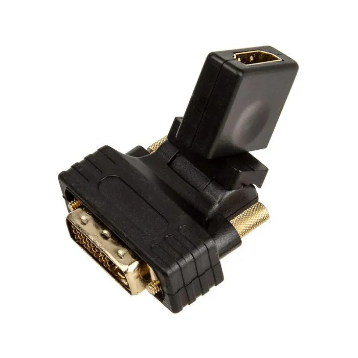 inline hdmi-dvi adapter, hdmi buchse auf dvi stecker, flexibler winkel 17660w - slika 3