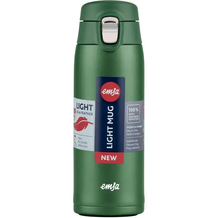 emsa travel mug light thermo mug (dark green, 0.4 liters, flip lid) - slika 2