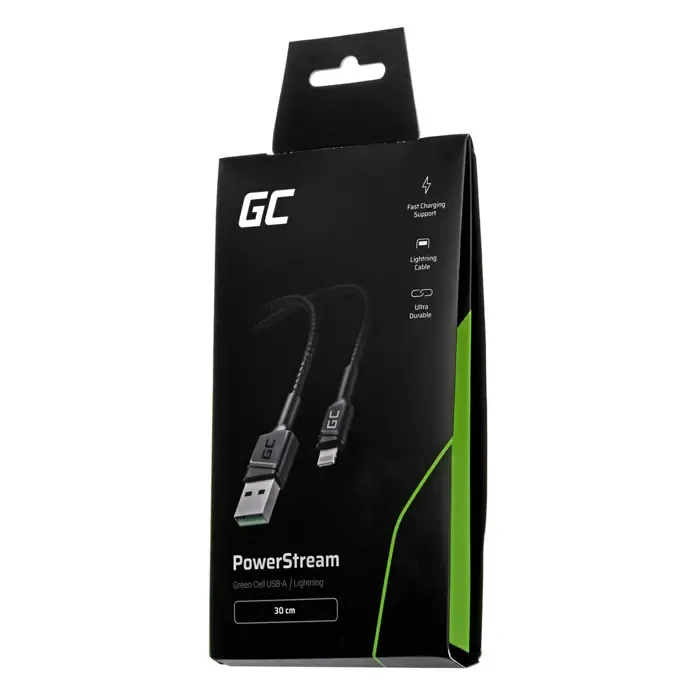 green cell kabgc24 lightning cable 0.3 m black - slika 3