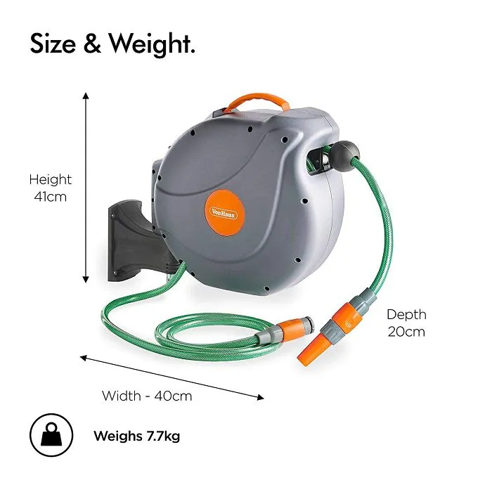vonhaus wall bracket for 20m auto roll-up hose - slika 3