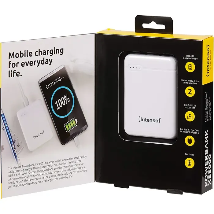 intenso xs5000, power bank (white, 5000 mah) - slika 3